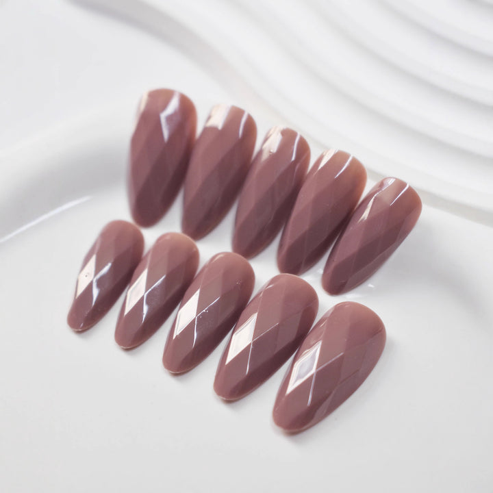Premium Glossy Diamond-Shaped Press-On Nails Kalsten
