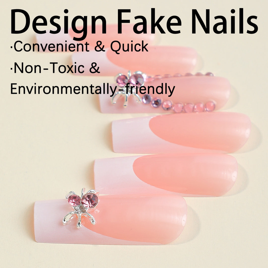 Glamorous artificial nail tips with 3D decorative elements Kalsten