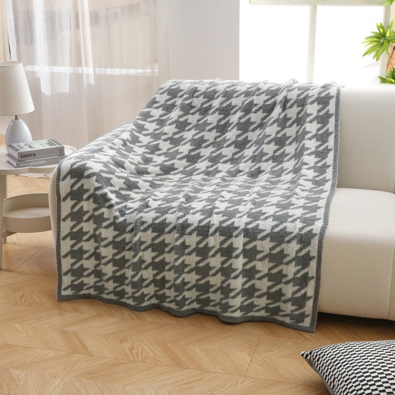 Soft Houndstooth Pattern Throw Blanket