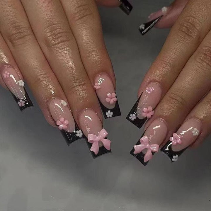 Artficial Nail Set with Floral Decorations Kalsten