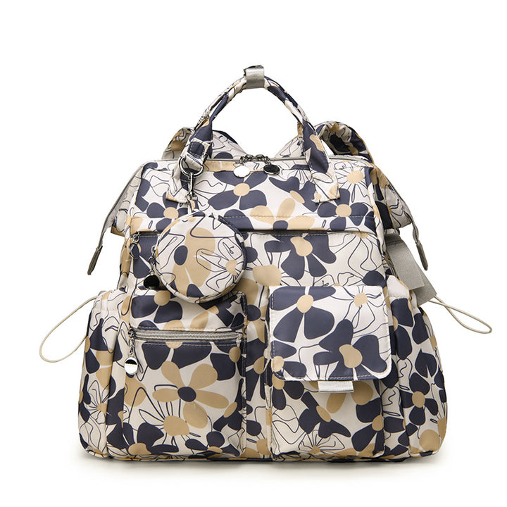 Multi-Pocket Floral Design Backpack Kalsten