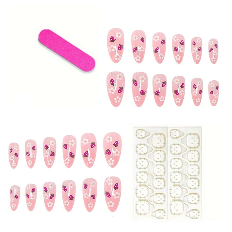 Floral Accent Press-On Nail Tips