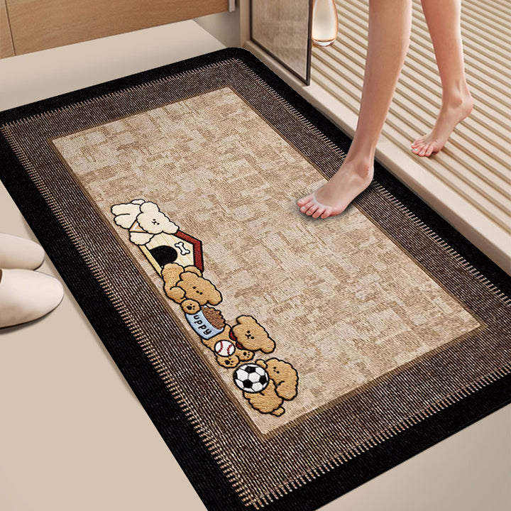 Plush Dog-Themed Bath Mat Kalsten