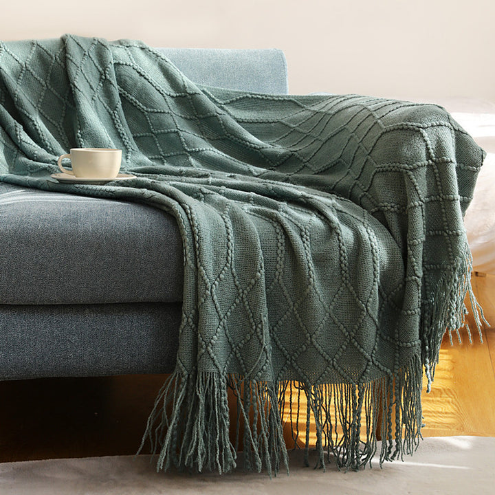 Luxurious Woven Textured Throw Blanket Kalsten