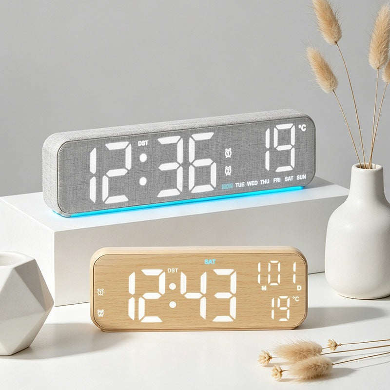 Digital Wood LED Alarm Clock with Temperature and Calendar Function Kalsten