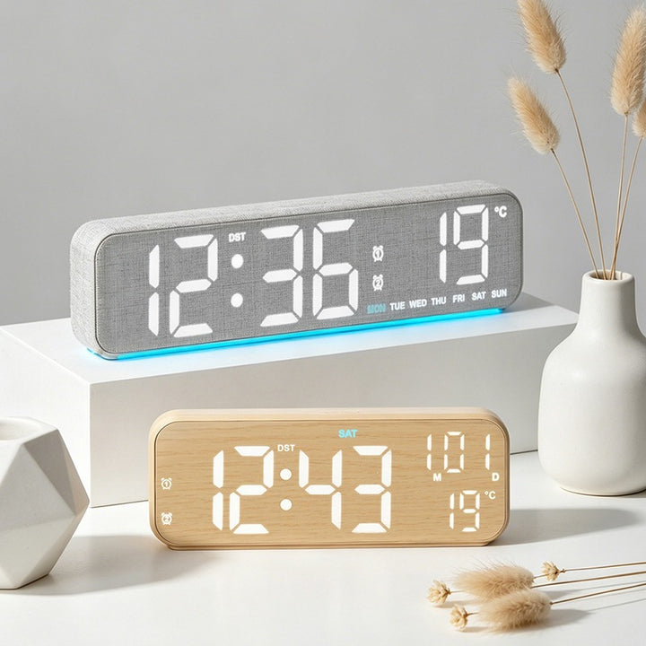 Digital Wood LED Alarm Clock with Temperature and Calendar Function Kalsten