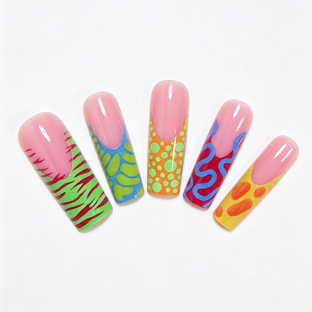Vibrant Abstract Nail Art Tips Kalsten