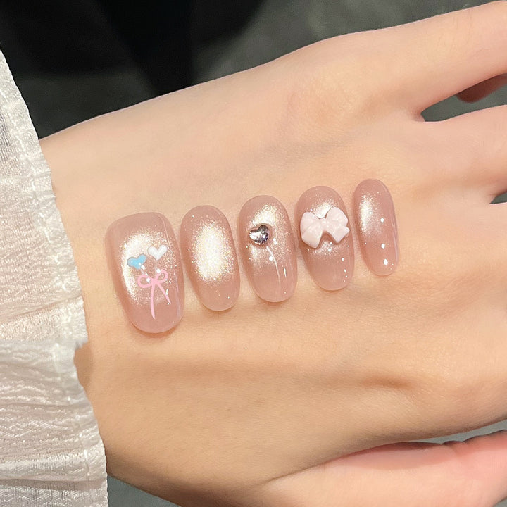 Decorative Press-On Nails with Gem Accents Kalsten