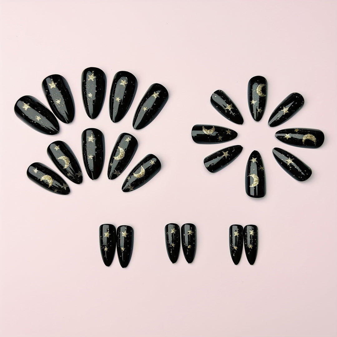 Glamorous nail art in moon and star design Kalsten