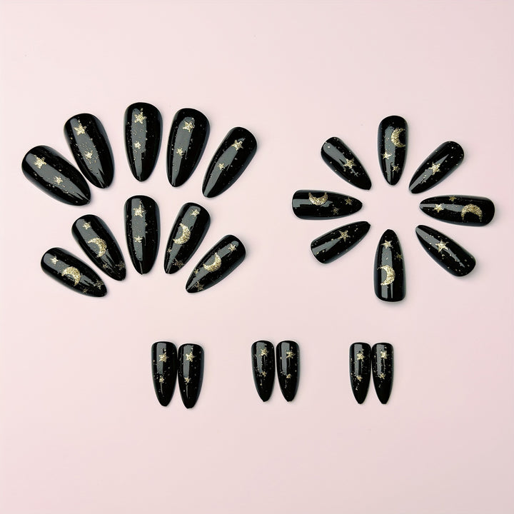 Glamorous nail art in moon and star design Kalsten