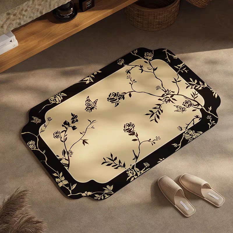 Elegant Floral Design Area Mat