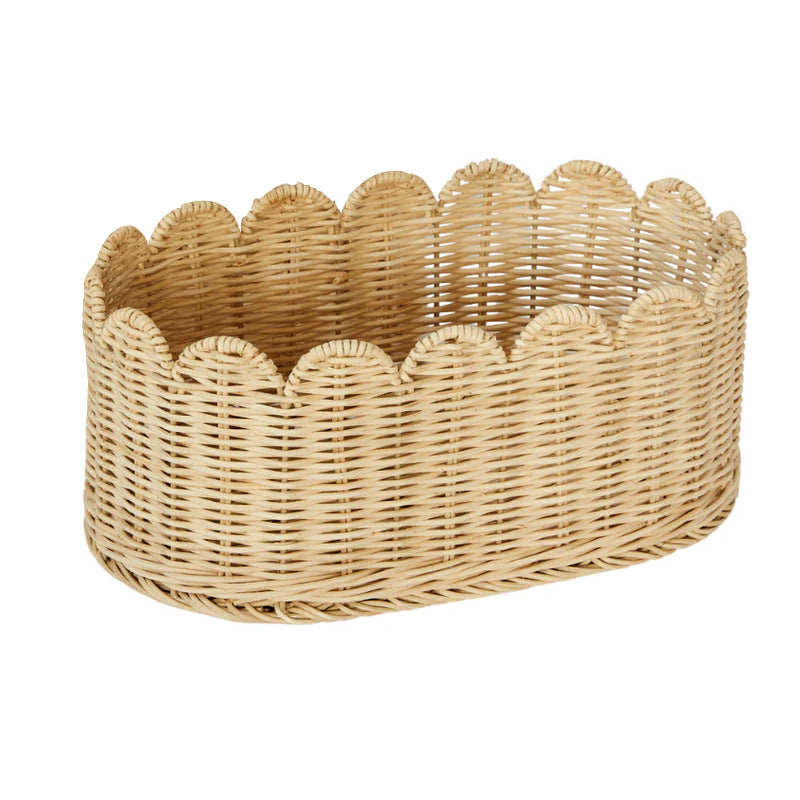 Decorative Scalloped Woven Storage Basket Kalsten 1787892970