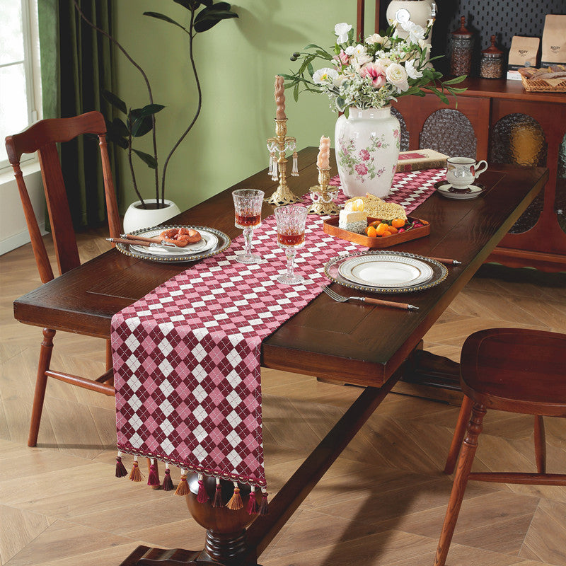 Elegant Checked Table Runner