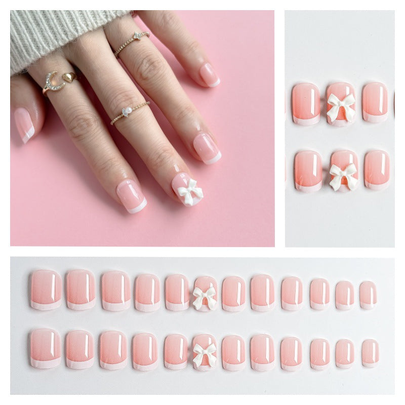 Acrylic Nail Set with Bow Design Kalsten