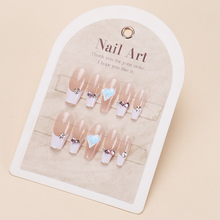 Glossy Nail Art Set with Sparkling Glitter Accents Kalsten