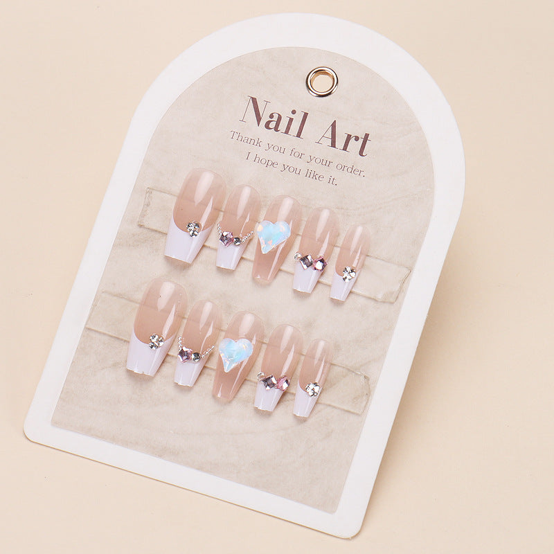 Stylish Nail Art Press-On Set with Glitter and Glossy Finish Kalsten