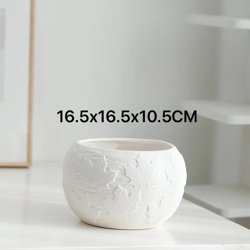 Artistic Textured Ceramic Planter Kalsten
