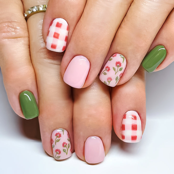 Creative Floral Design Press-On Nail Art Kalsten
