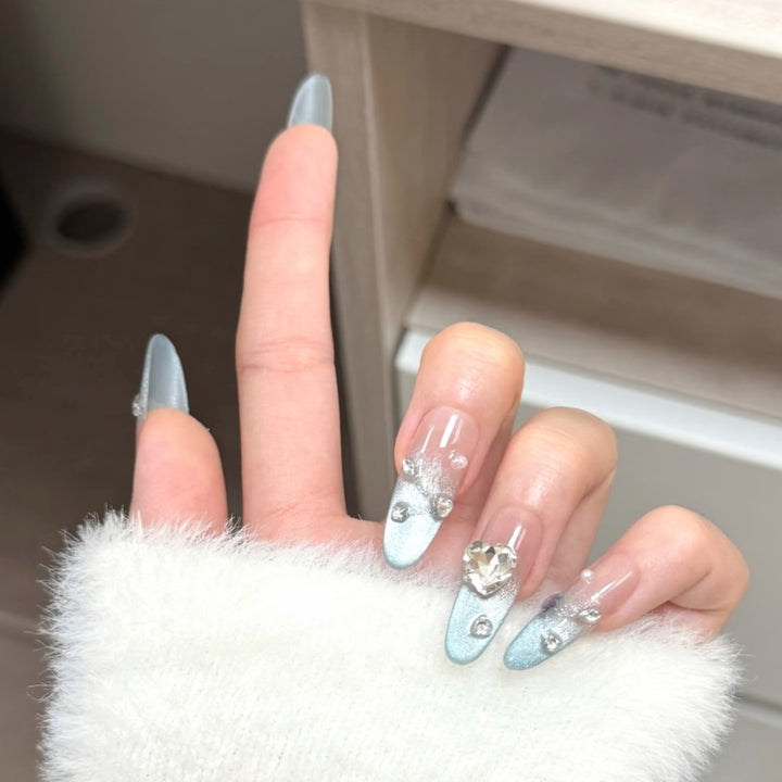 Elegant Rhinestone-Accented Press-On Nail Set Kalsten