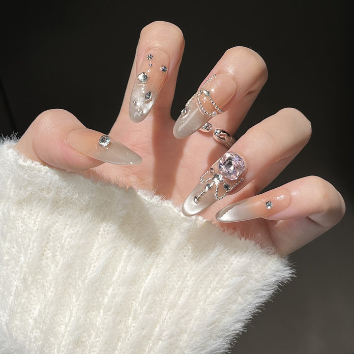 Luxury Rhinestone-Embellished Nail Art Extensions Kalsten