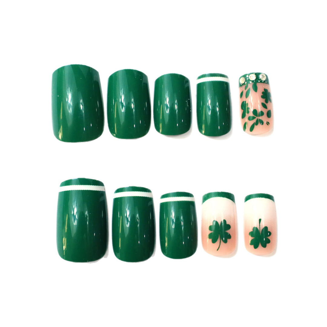 Festive Shamrock Nail Art Extensions Kalsten