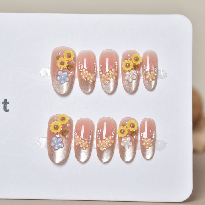 Floral Design Decorative Press-On Nails Kalsten