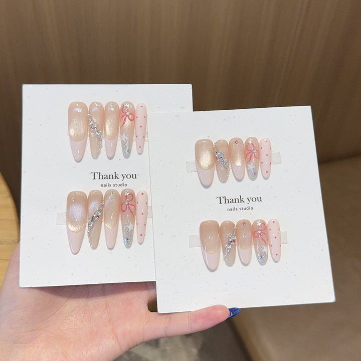 Creative Art Nail Tips with Glitter Accents Kalsten