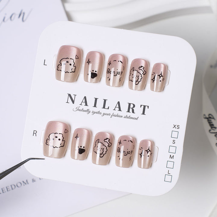 Artistic Floral and Gemstone Press-On Nails Kalsten