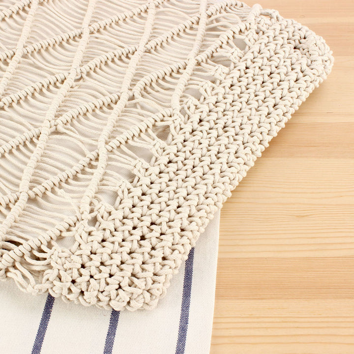 Macramé Tote Bag with Elegant Details Kalsten
