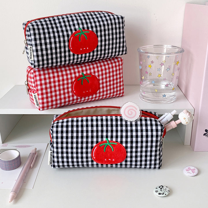 Cute Gingham Checkered Pencil Case Kalsten