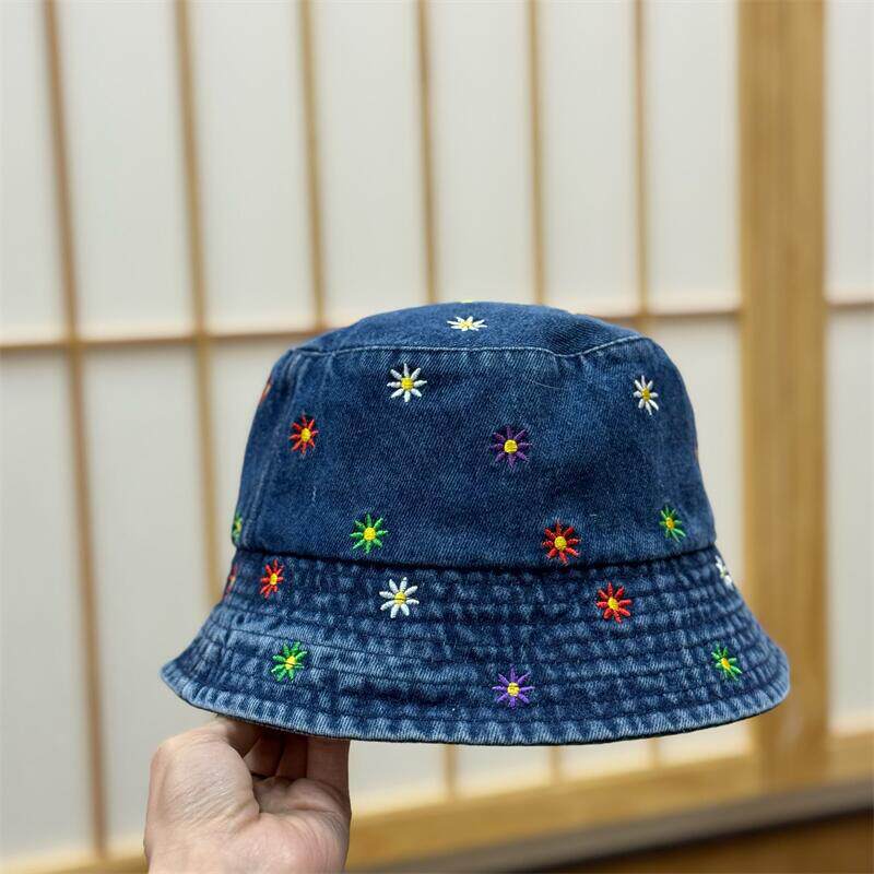Embroidered Flower Bucket Hat