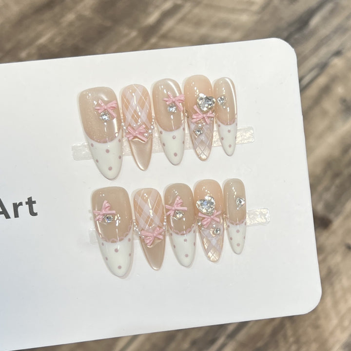 Decorative Bow Accent Press-On Nail Art Set Kalsten