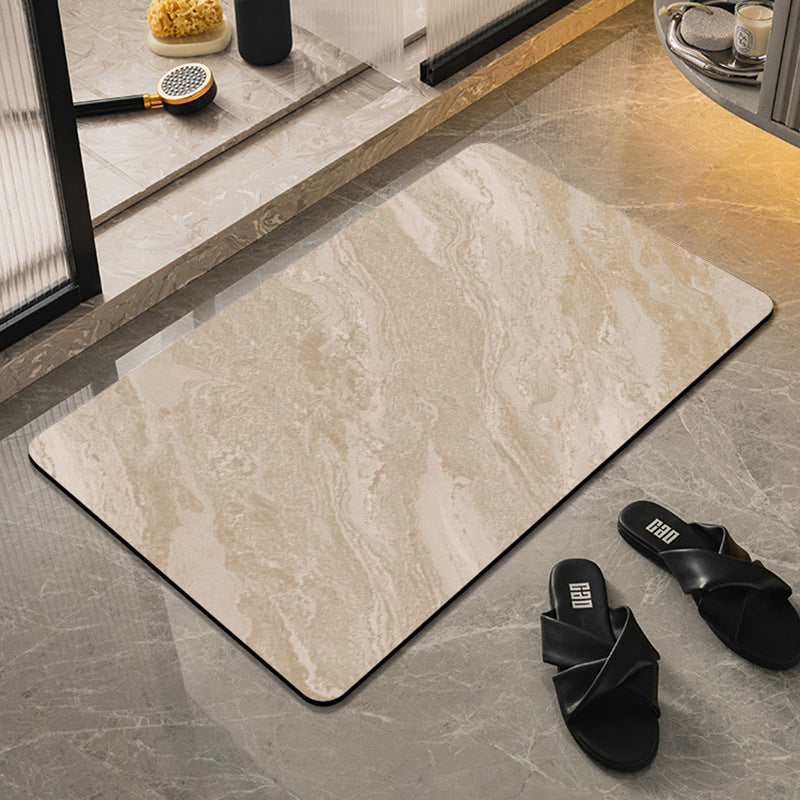 Marble-Effect Soft Bath Mat