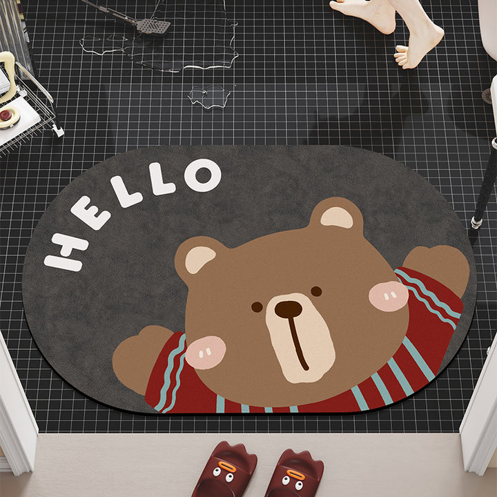 Cartoon Dog-Themed Bath Mat Kalsten