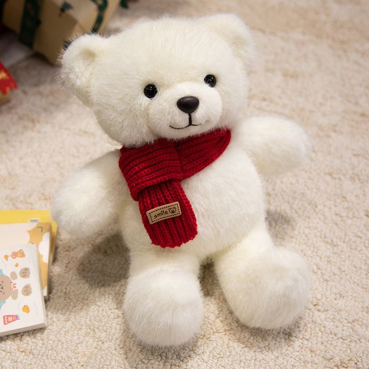 Plush Sitting Collectible Bear with Embroidered Smile, Crystal-Accent Ribbon Bow & Ultra-Soft Faux-Fur Plush Kalsten