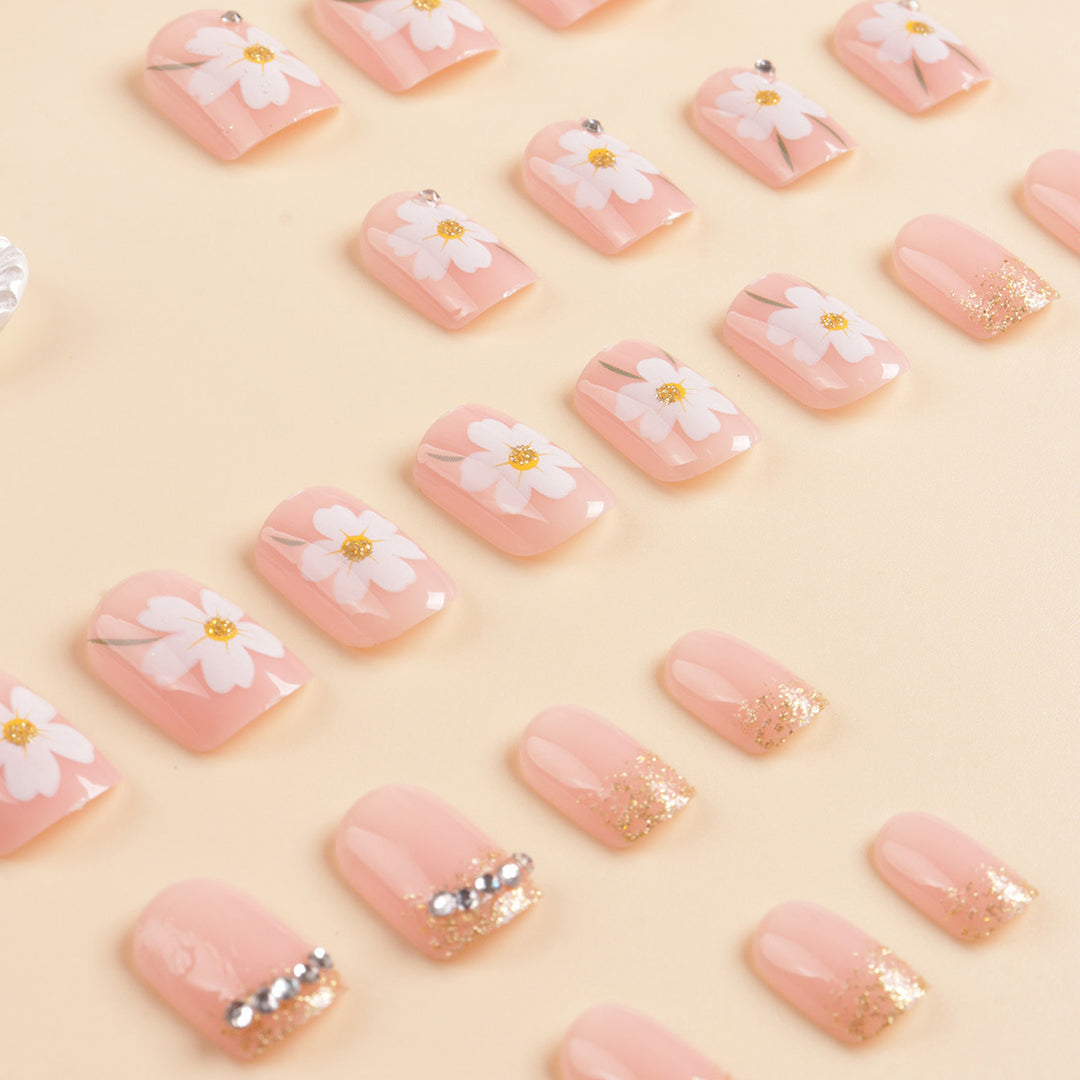 Floral Design Press-On Nail Art Tips Kalsten