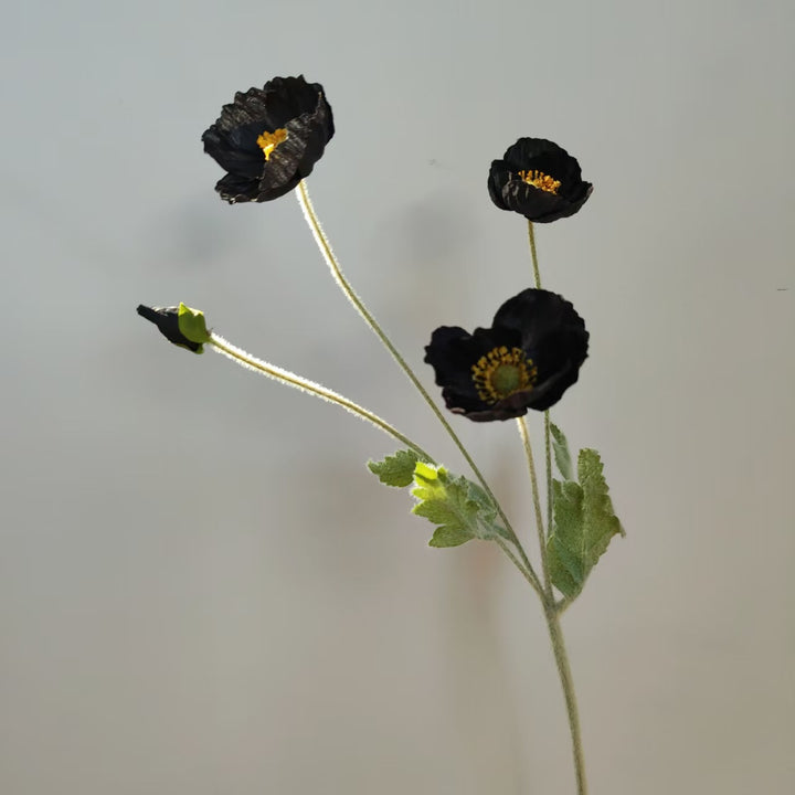 Lifelike Silk Poppy Flower Stem