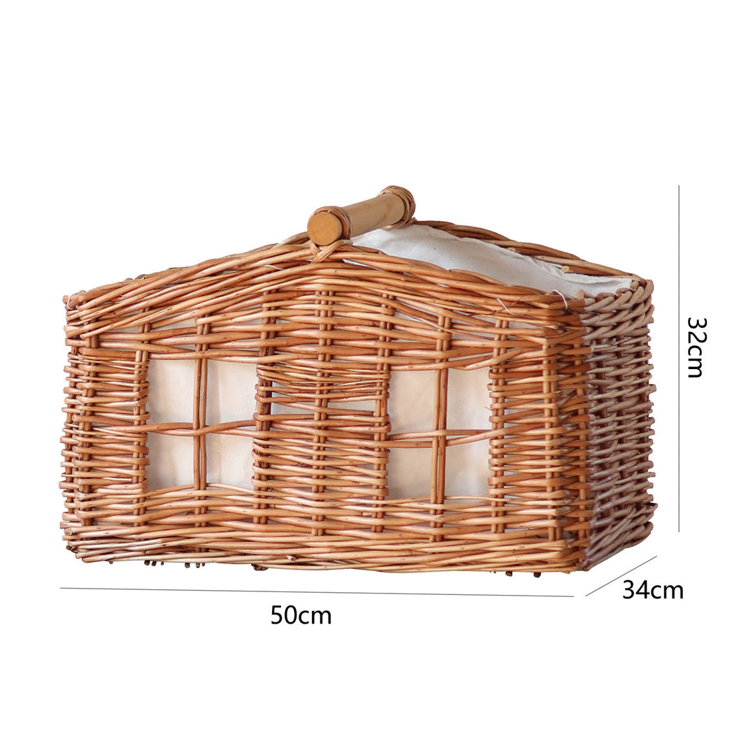 Rustic storage basket with linen lining Kalsten