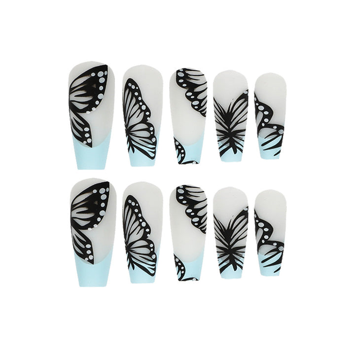 Artistic printed nails with butterfly design Kalsten
