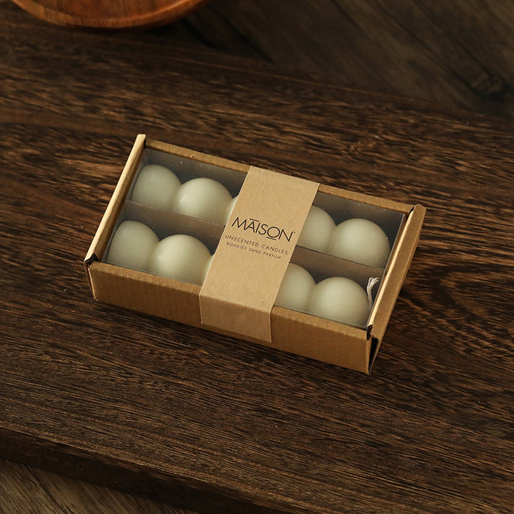 Decorative Unscented Soy Tealight Sphere Candle Gift Set