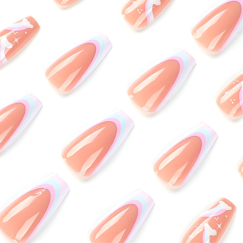 Creative Nail Art with Heart and Cloud Design Kalsten