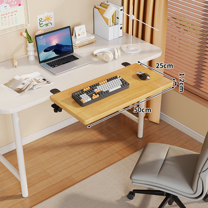 Long Under-Desk Pull-Out Sliding Keyboard and Work Surface Shelf