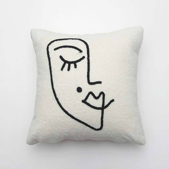Minimalist Face Design Throw Pillow