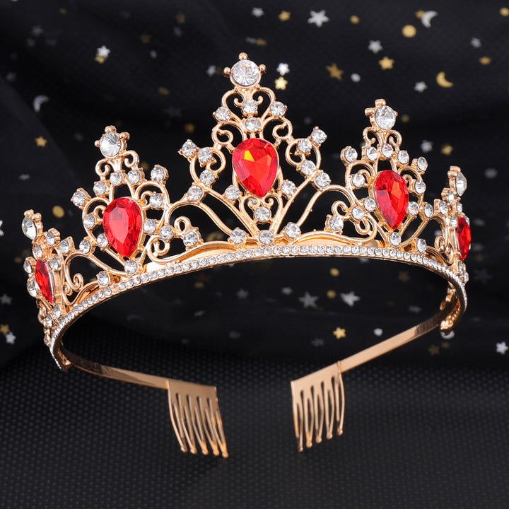 Girl crown with sparkling crystals and elegant birthday sash set Kalsten