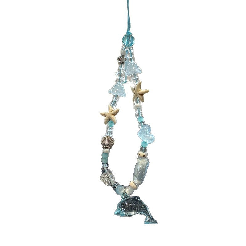 Dolphin and Starfish Beaded Charm Necklace Kalsten