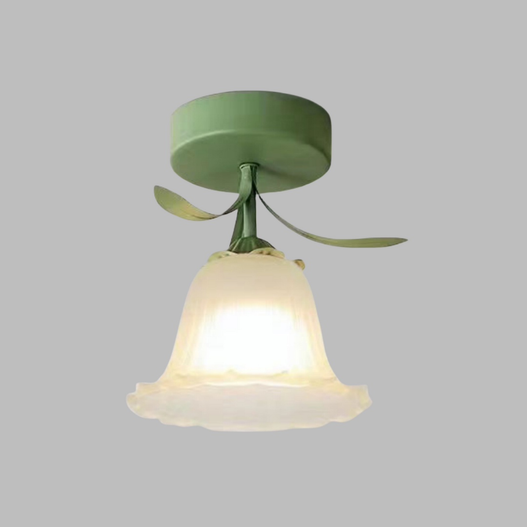 Floral Glass Shade Ceiling Lamp Noxord
