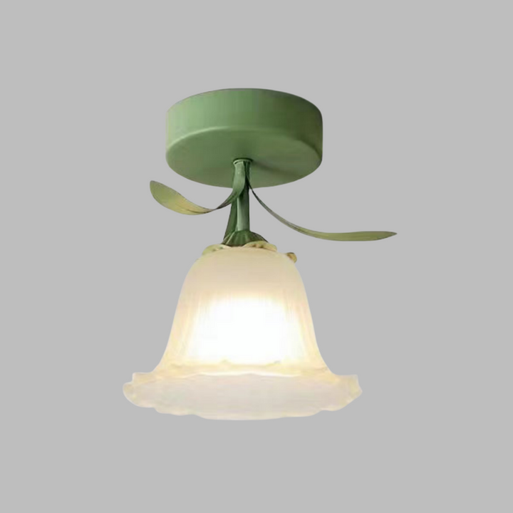 Floral Glass Shade Ceiling Lamp Noxord