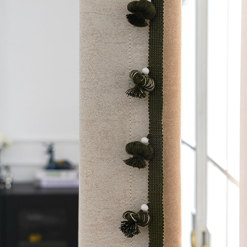 Decorative curtain trim with pompons Kalsten