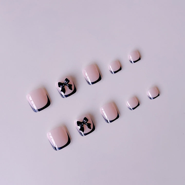Artificial nail set with elegant bow accents Kalsten