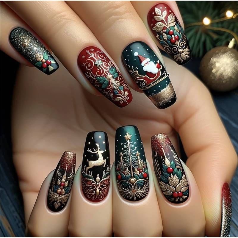 Festive Holiday Nail Art Kalsten